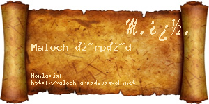 Maloch Árpád névjegykártya